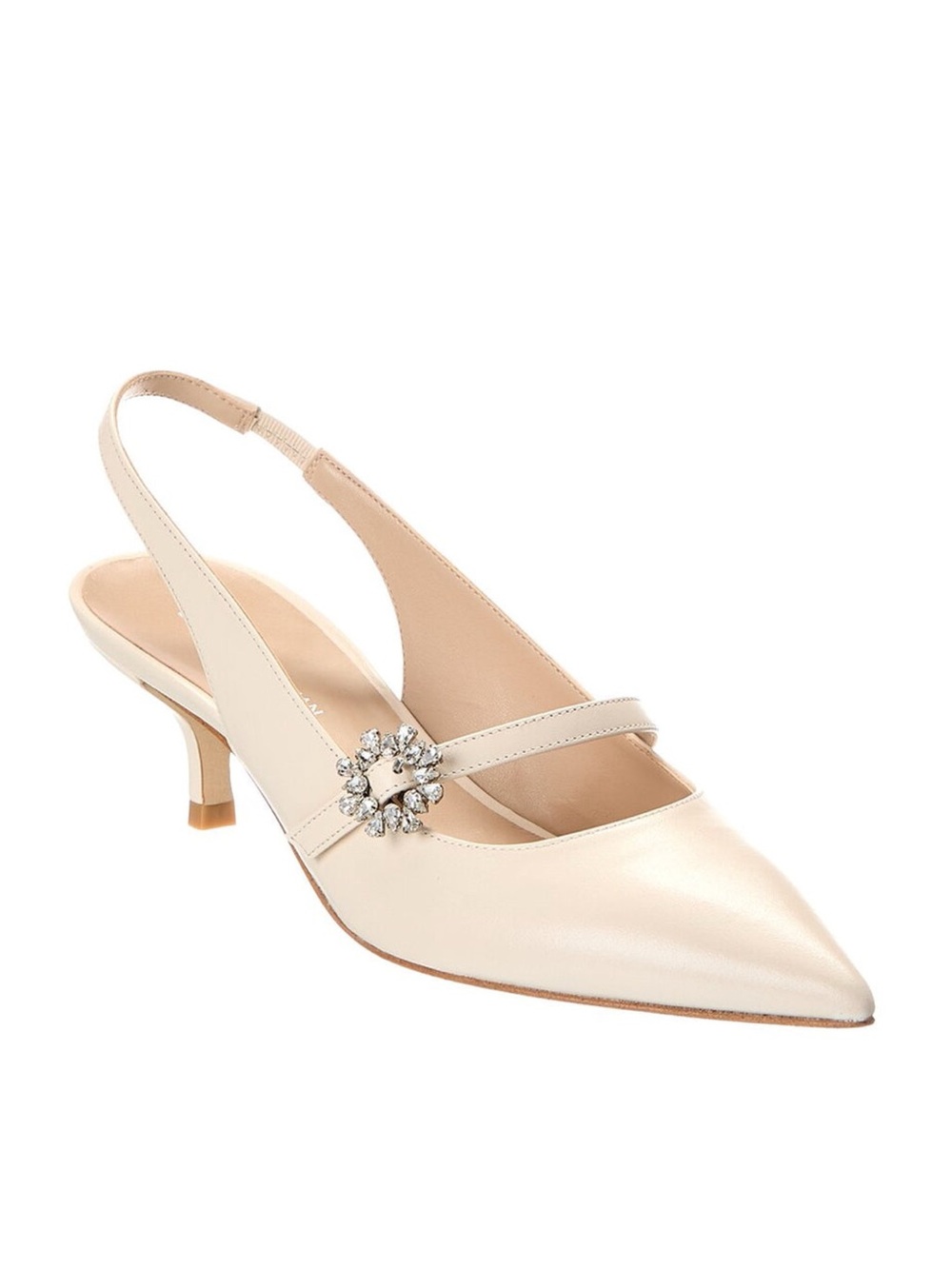 New Stuart Weitzman Aura Mary Jane Leather Slingback Pump Sz 8.5